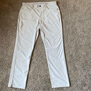 PERRY ELLIS MOTION Straight Leg Pants Men's 34 X 32 Khaki Tan 5 Pocket Stretch